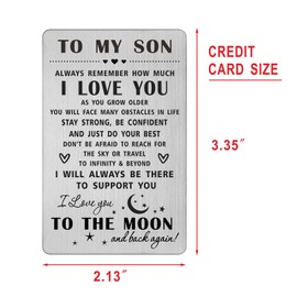 HYHYDHP To My Son Gifts Wallet Card, Son Christmas Cards, I Love You Son from Mum Dad, Son Birthday Gifts, Son Graduation Ideas