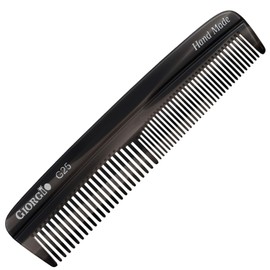 Giorgio G25 FineTooth and WideTooth Pocket Comb - Hair Styling Comb for Men and Women, Handmade Beard Combs for Men, Barber Combs, for Grooming,Saw Cut and Polished (Black Graphite)