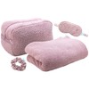 Bliss Womens Travel Blanket Set - 4 Piece Plush Microfiber