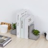 MyGift Sujetalibros en Forma de L de hormigón con Plantas