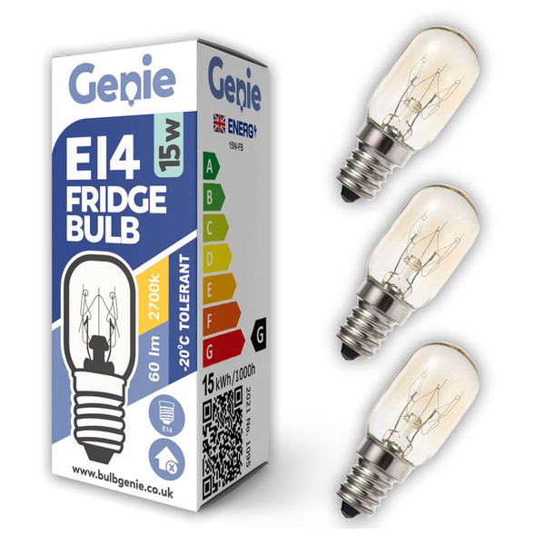 15W E14 Fridge Light Bulb 230V Pygmy SES (Pack of 3) Incandescent Bulbs 2700K Warm White | Suitable for Fridges, Freezers, Salt Lamps or Sewing Machines Small Edison Screw Base