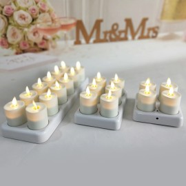 Luminara Flickering Rechargeable Tea Light Flameless Led Candles for Birthday - 6PCS Tea Lights