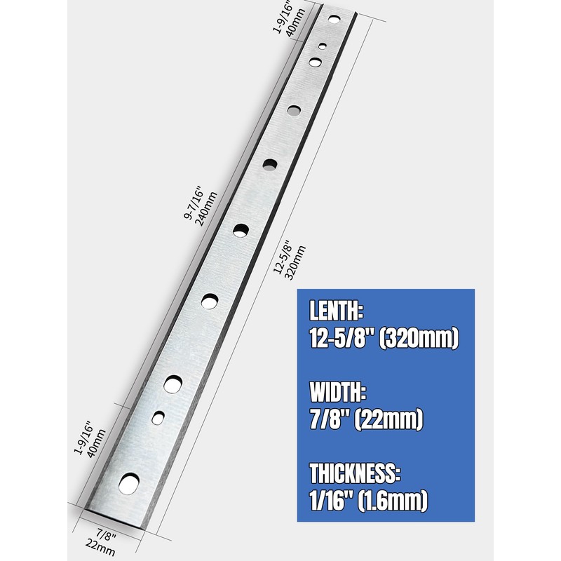 12-1/2 Inch Planer Blades Compatible with DeWalt DW734 Benchtop Planer,