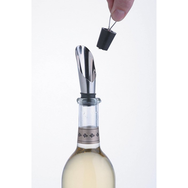 Corkscrew - Stainless Steel Bottle Opener Set + Pourer Cap