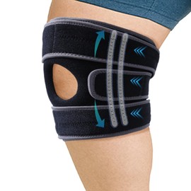 King Mills Extra Large Knee Brace Support to Knee Pain, Arthritis or Meniscus Tear. Adjustable Plus Size Knee Brace for Women and Men, Adult 2XL, Grey Black.