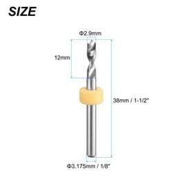 sourcing map PCB Drill Bits 2.9mm Tungsten Carbide Rotary Tool Jewelry CNC Engraving Print Circuit Board Micro Drill Bits 1/8 Inch Shank 5 Pcs