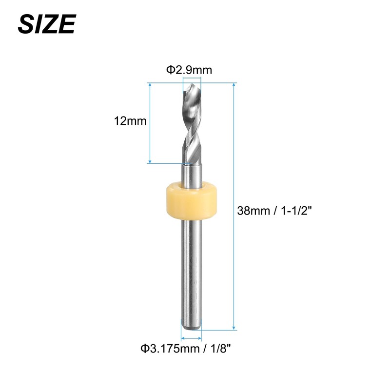 sourcing map PCB Drill Bits 2.9mm Tungsten Carbide Rotary Tool