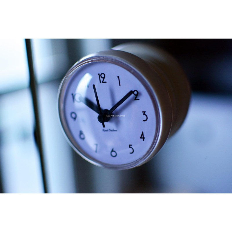 Roost Outdoors Bath Clock with Suction Cups, Simple, Stylish, Waterproof,