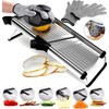 Stainless Steel Mandoline Slicer for Kitchen – 6-Setting Adjustable, 16.5