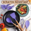Kitchen 12-Pcs Kitchen Silicone Utensils Set with Heat Resist Wooden