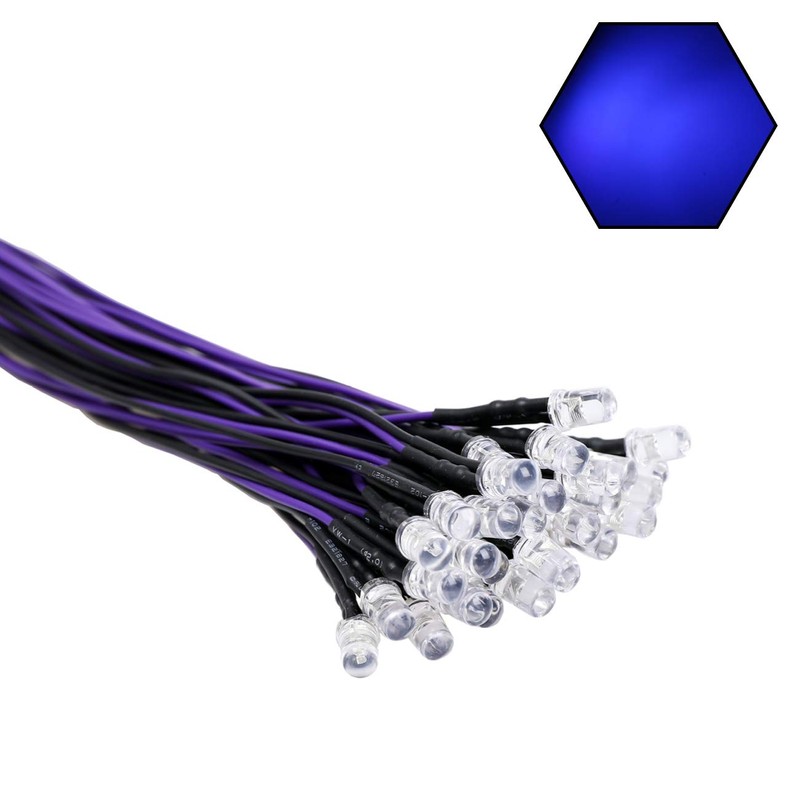 EDGELEC 30pcs 12 Volt 5mm UV LED Lights Emitting Diodes