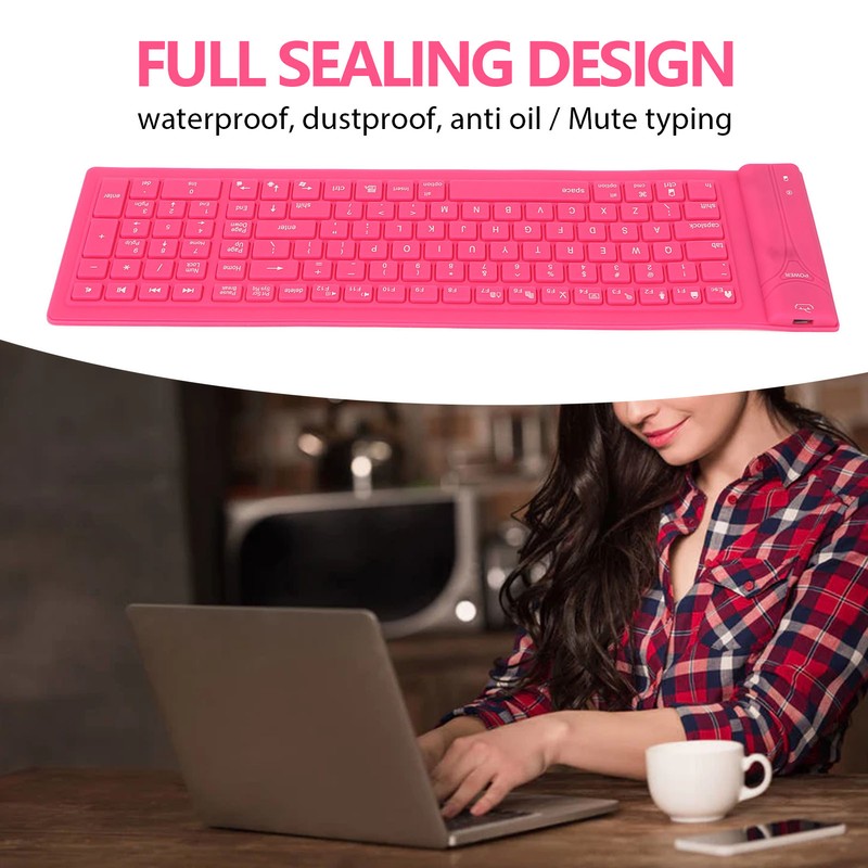Foldable Silicone Keyboard 108 Keys Waterproof Full Sealing Design Mute