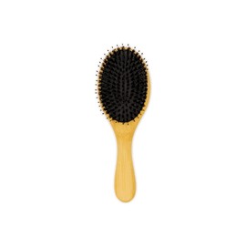 EcoGreen  Cepillo Ovalado de Bambú con Cerdas Naturales de Jabalí  Estimula el Folículo Piloso y Promueve el Crecimiento del Cabello.                 