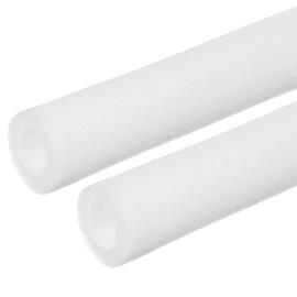 PATIKIL Pipe Insulation Foam Tube, 2 Pack Heat Preservation Foam Pipe Outdoor Wrap Pipe Covers 1-3/5" (40mm) ID x 2-3/4" (70mm) OD x 6.6 ft for Handle Grip HVAC Units, White