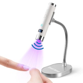 Mini UV Lamp for Gel Nails- Rechargeable Handheld Nail U V Led Curing Light with Stand- Flash Cure Fast Dry UV Lamp with Auto Sensor for Home Manicure and Salon (White)