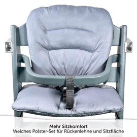 LaLoona Seat Cushion / High Chair Cushion for Safety 1st / Bebeconfort Timba - 2-Piece Seat Cushions, Washable, Oeko-Tex Standard 100, Machine Washable - Grey Coated