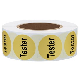 Hylabelest Round Gold Metallic Cosmetic Tester Stickers 20mm Total 500 Sticky Labels Per Roll (Gold)