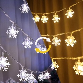 Unbranded Christmas Lights Snowflake String blinking Battery Operated Waterproof 20ft40LED