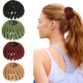 Pack of 4 Hair Clips for Women, Vintage Bird Nest Hair Clips, Large Hair Clips, Bird Nest Hair Clip, Bird Nest Shaped Hair Accessories, Expandable Headpiece Headband for Women Girls