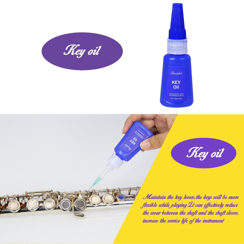 Flute Cleaning Care Cleaning Kit: Key Oil + Cork Grease
