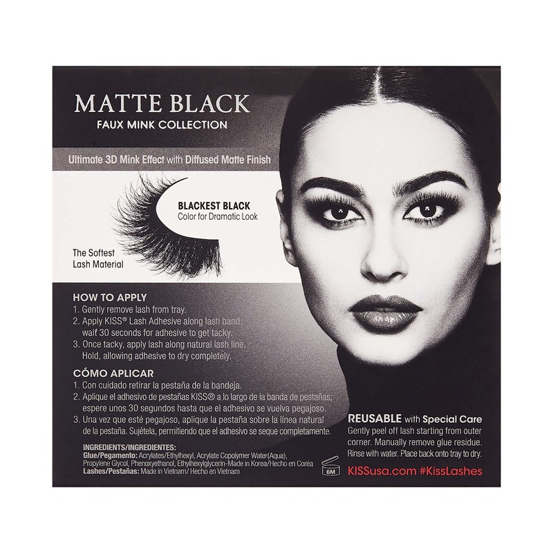 KISS Lash Couture 3D Matte False Eyelashes, 'Matte Satin', 16