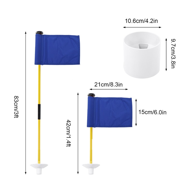 Practice Golf Hole Pole Cup Flag Stick Detachable 2 Section
