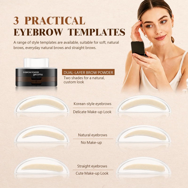 Eyebrow Stamp Kit Quick Makeup Tool for Natural Perfect Brows