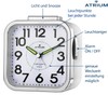 Atrium Seniorenwecker extra deutlich Analog Quarz ohne Ticken große Zahlen