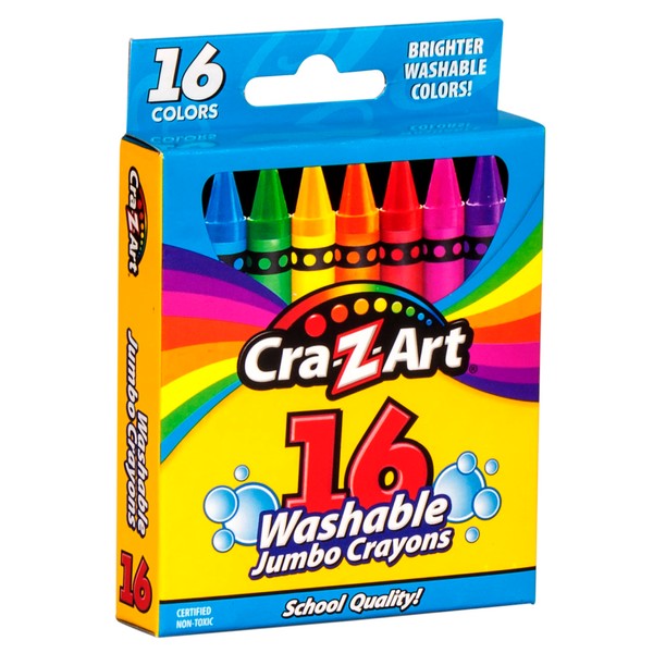 Cra-Z-Art 16ct Washable Jumbo Crayons, Easy Clean Up, Back To