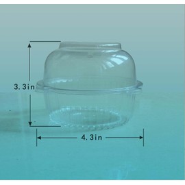 FUailiYY 100 Jumbo Muffin Containers, Clear Plastic Muffin Containers, Flip Design, Cartoon Shapes (Small 100 Pieces)