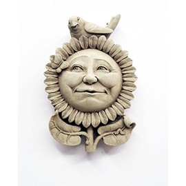 Carruth Studio, Sunflower Morning Wall Plaque Figurine, Original Sculpture Handcrafted in Stone, Artisan Made