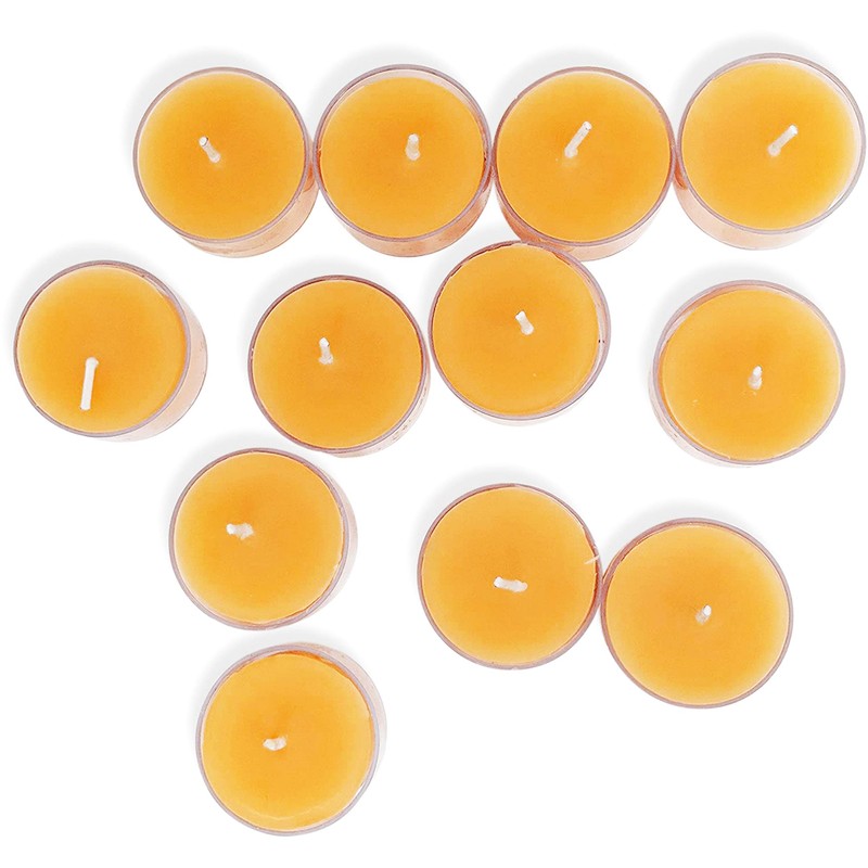 Hyoola Pure Beeswax Tea Lights, Handmade Decorative Unscented, Tealight Candles,