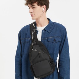 Javolto - Mochila cruzada multiusos para hombres y mujeres, bolsa de pecho de viaje y senderismo, Gris,claro