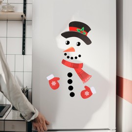 MAGICLULU 1 Set Snowman Window Clings Decal Stickers Snowman Christmas Holiday PVC Wall Refrigerator Stickers for Xmas Home Decorations