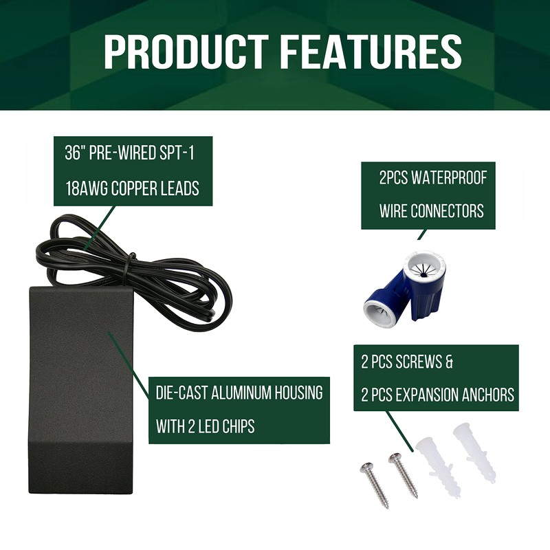 GKOLED Low Voltage LED Wedge Deck Rail Light, Landscape Railing