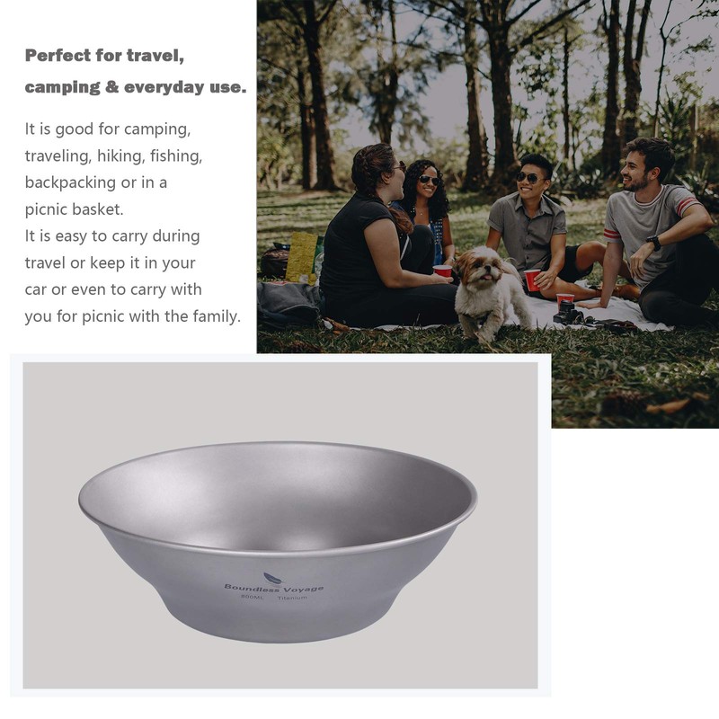 Boundless Voyage Ultralight Titanium Dish with Carry Bag Outdoor Camping