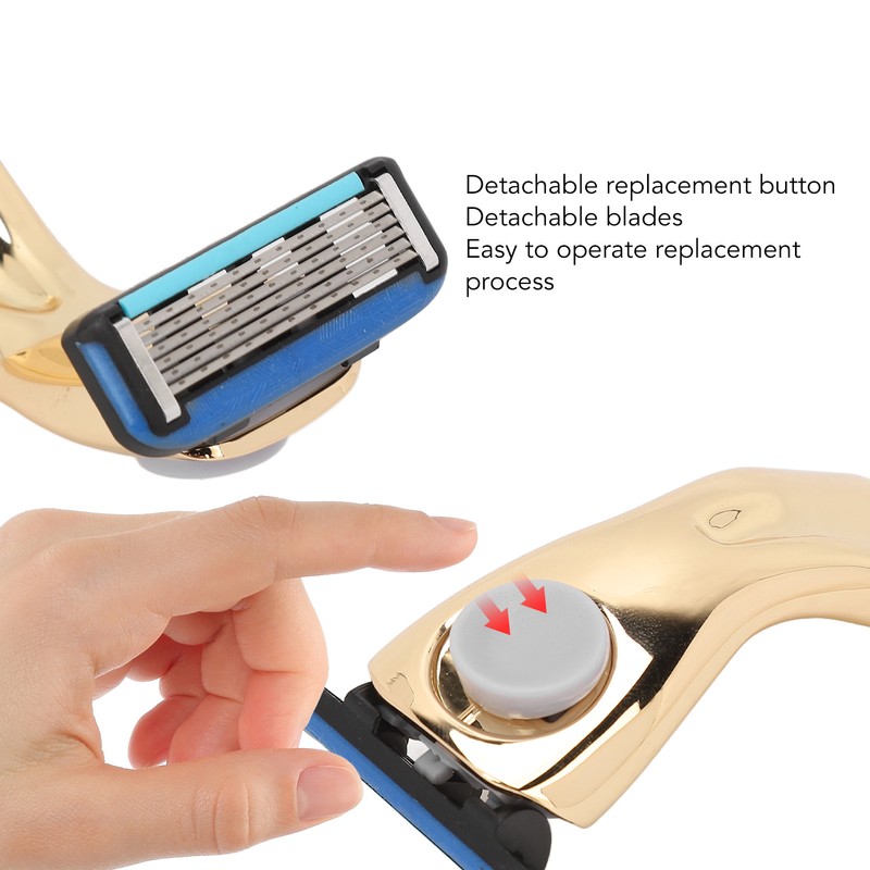 Men Manual Razor Six Blades Waterproof Precise Portable Removable Quick