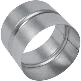 HVAC OV Galvanized Metal Duct Connector - 4 Inch Fit - Round Ventilation Pipe Coupling and Extension - Available in Different Sizes to Suit