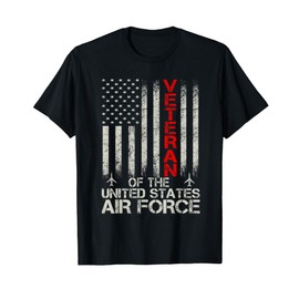 Veteran of the United States Air Force USAF Retro US Flag T-Shirt