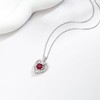 immobird July Birthstone Necklace 925 Sterling Silver Heart Pendant Ruby
