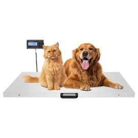 SNKOURIN 500kg/1100Lbs Digital Livestock Scale, 103x53cm Large Stainless Steel Platform Heavy Duty Vet Animal Scale for Animal Dog Pig Cat Goat Cattle Sheep, Silvery