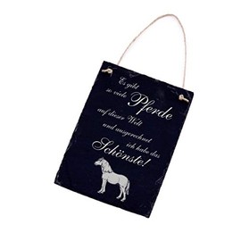 Slate Door Sign with The Beautiful Horse Island Horse Design 16 x 22 cm