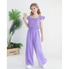 YOURUIKEY Tween Girls Jumpsuit Teen Preppy Clothes Cap Sleeve Smocked