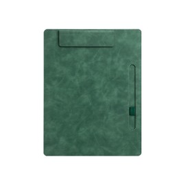 Vensool A4 Leather Clipboard Folder, Binder clipboard A4 Clip File, Leather Portfolio for Men and Women, Business Portfolio Binder, with 1 Pen Holder & Document Sleeve, Notepad Clipboard (Green)