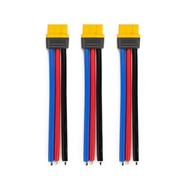 Amass MR60 12AWG LiPo Pigtail w/Protective Sleeve - Female (3Pcs) - 10cm