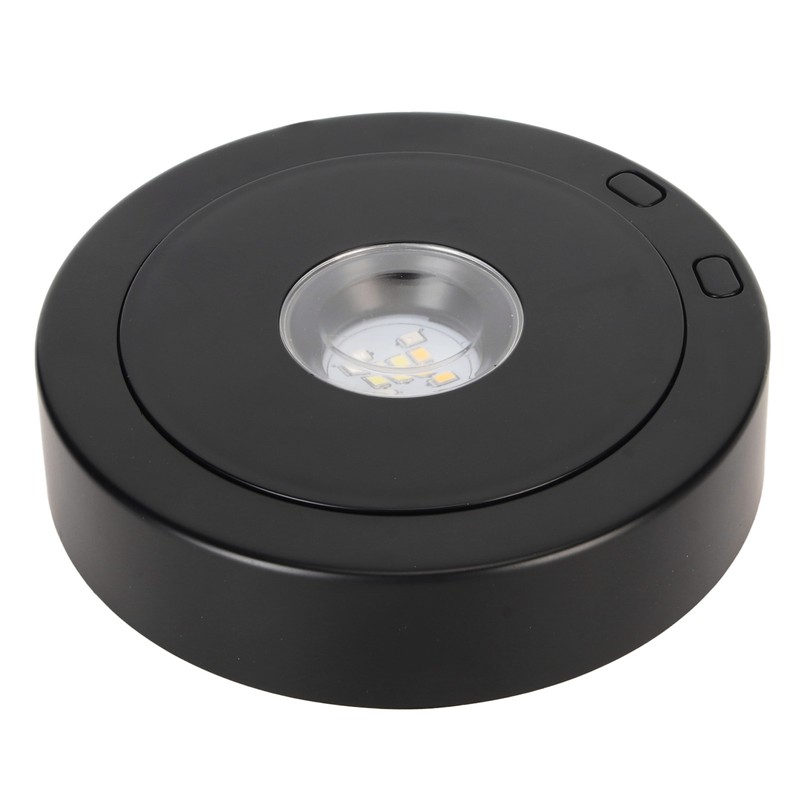 LED Rotating Display Base Black 360 Degrees 80s Circle Battery