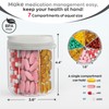Hionxmga Pill Dispenser with 7 Large Compartments, Pill Organizer for