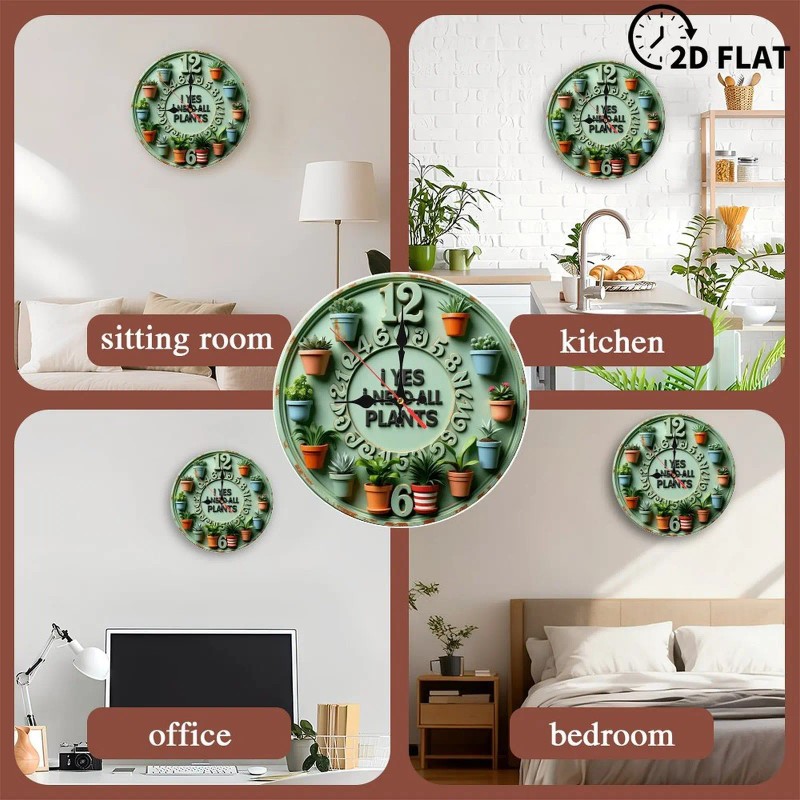 25x25cm Wooden Wall Clock with a Sliding Barn Door Style