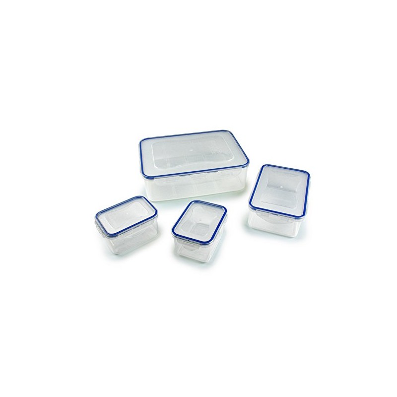 4pce container set - Rectangular 3.9lt with Freshness Tray/ 1.0lt/