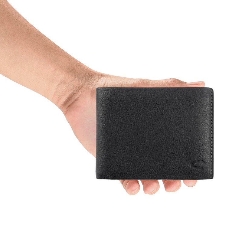 camel active Atlanta Herren Geldbörse Querformat RFID Leder Mittelgroß Schwarz